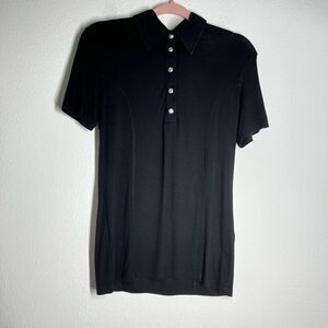 Kelly POLO SHIRT WITH LONG PLACKET Rhinestone ornament on the back Size L